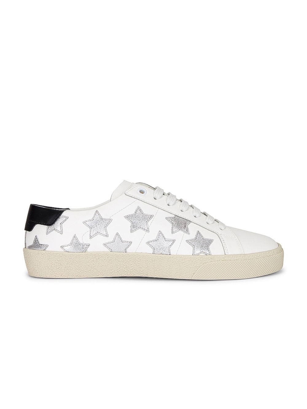 ⭐️ SAINT LAURENT Court Classic Star Sneakers in Blanc Optique & Argent & Noir